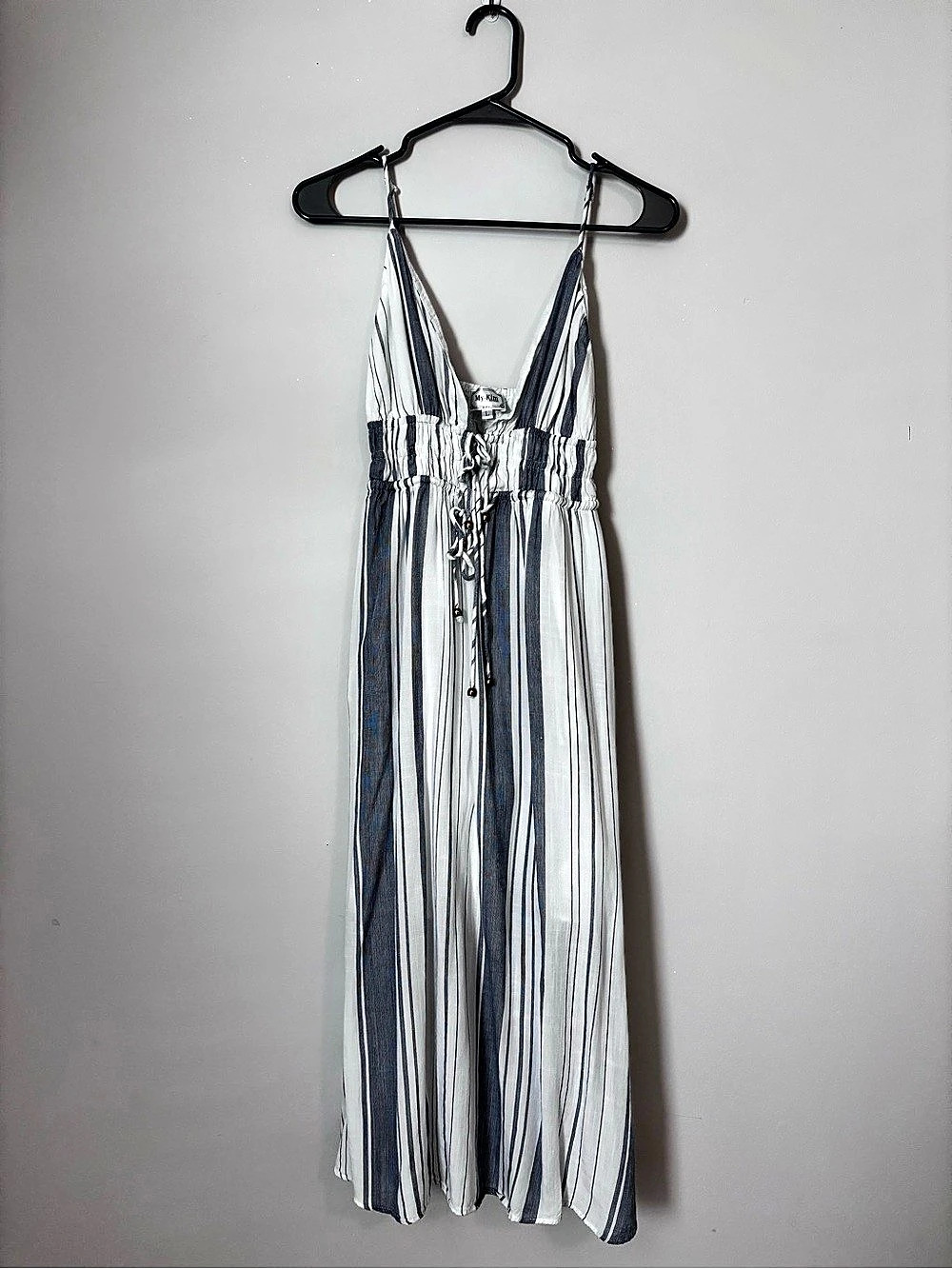 Striped Maxi Dress in Blue & White Like New